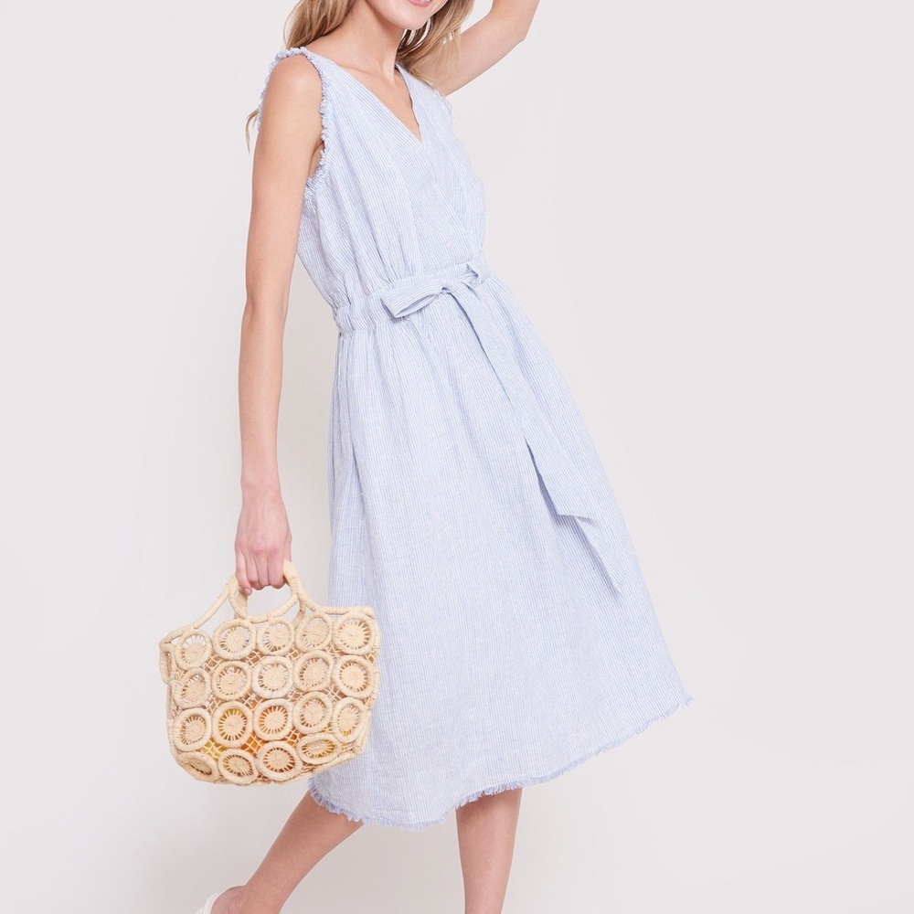 NWT Roller Rabbit Jeni Blue Stripe Midi Dress